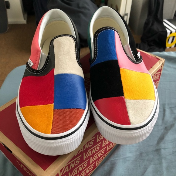 vans slip on patchwork multi